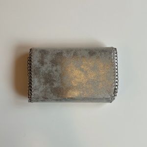 Chelsea28 Metallic Silver Clutch on Chain